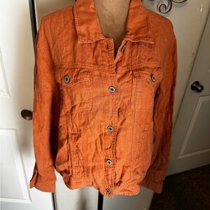 Jones‎ New York Burnt Orange Linen Jacket, Medium
